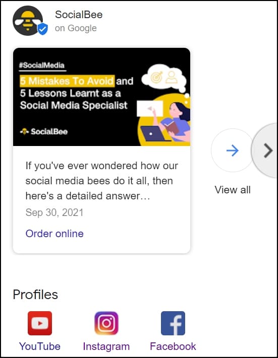 SocialBee Google My Business Post