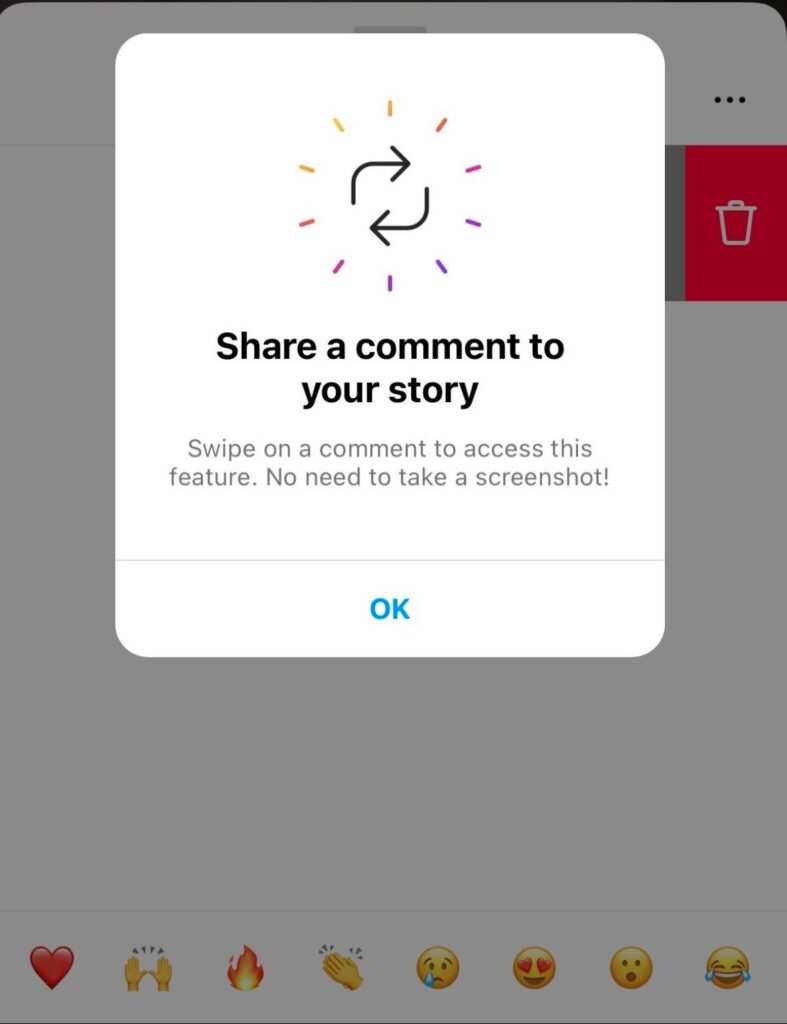 share comment to story instagram