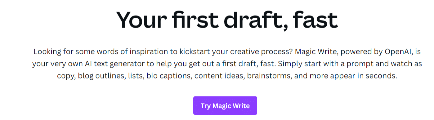 Canva Magic Write