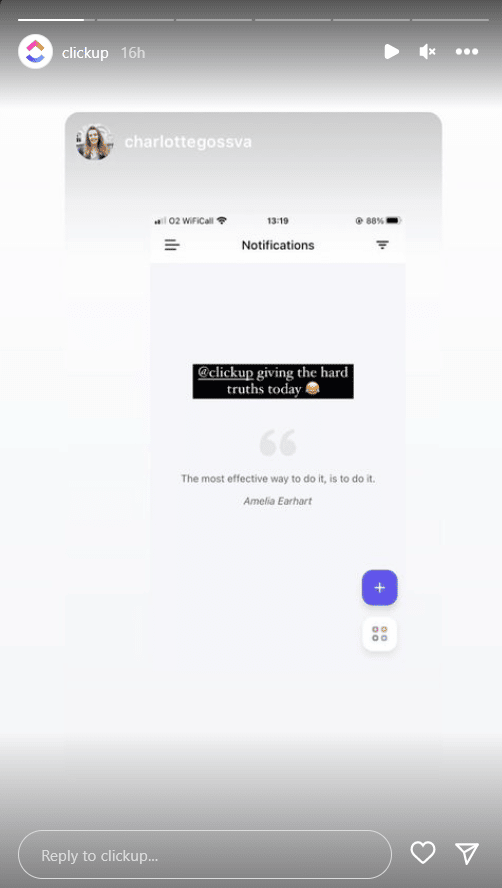 clickup instagram story