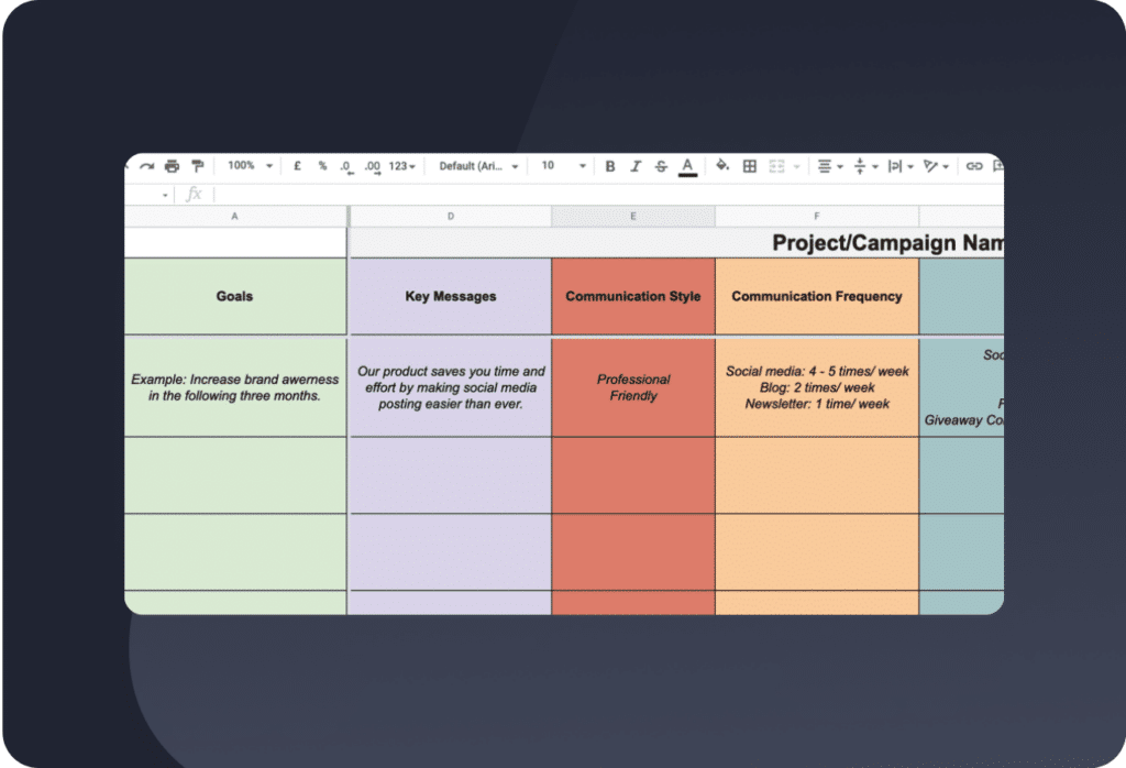 Communication plan template