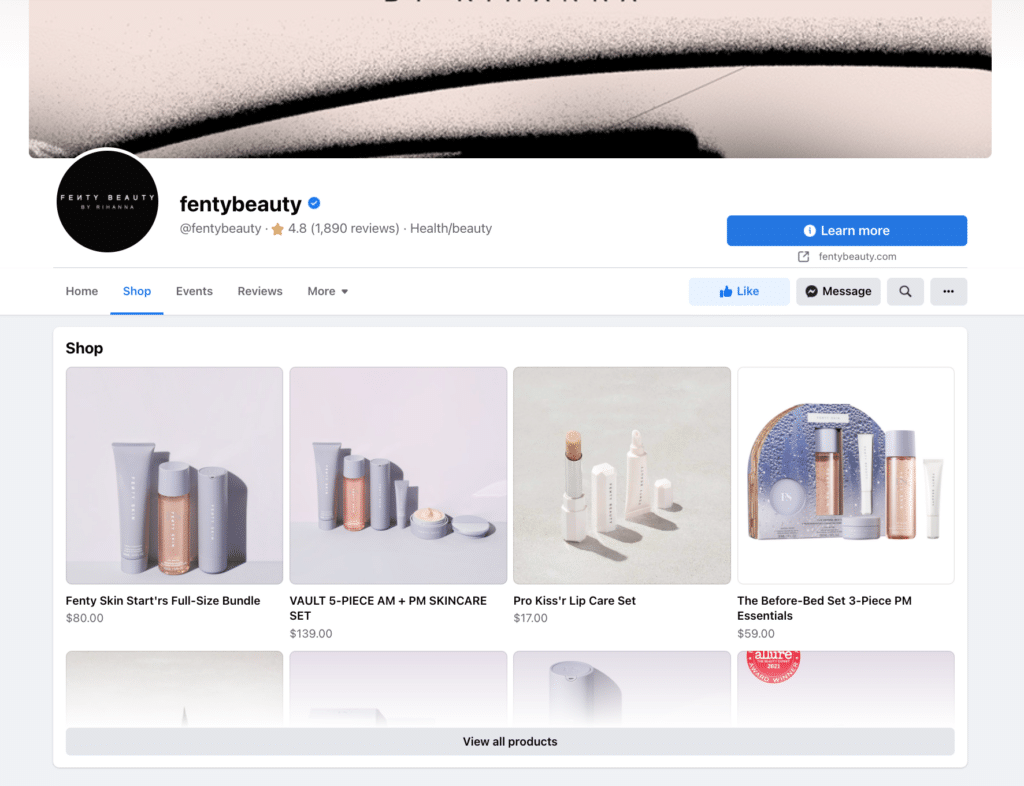 Facebook shop