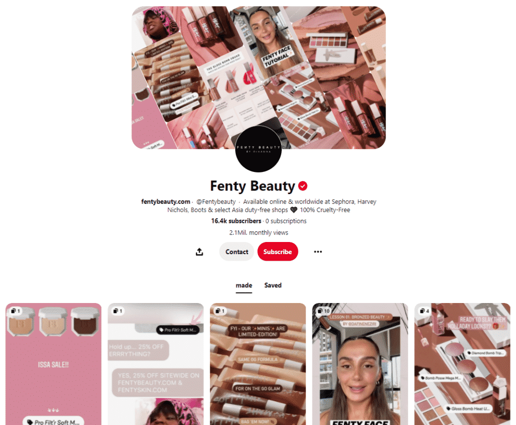 Fenty Beauty Pinterest