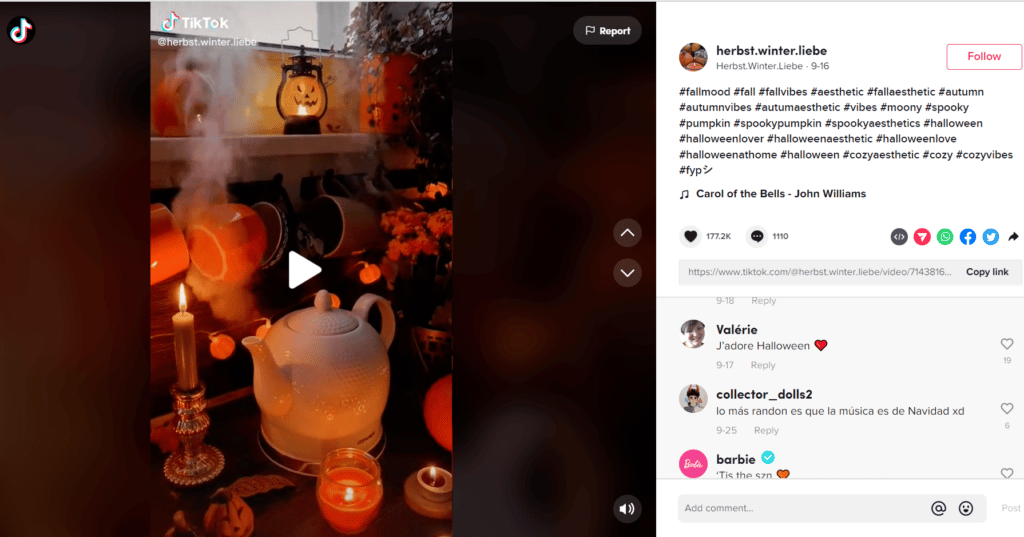 Halloween TikTok post