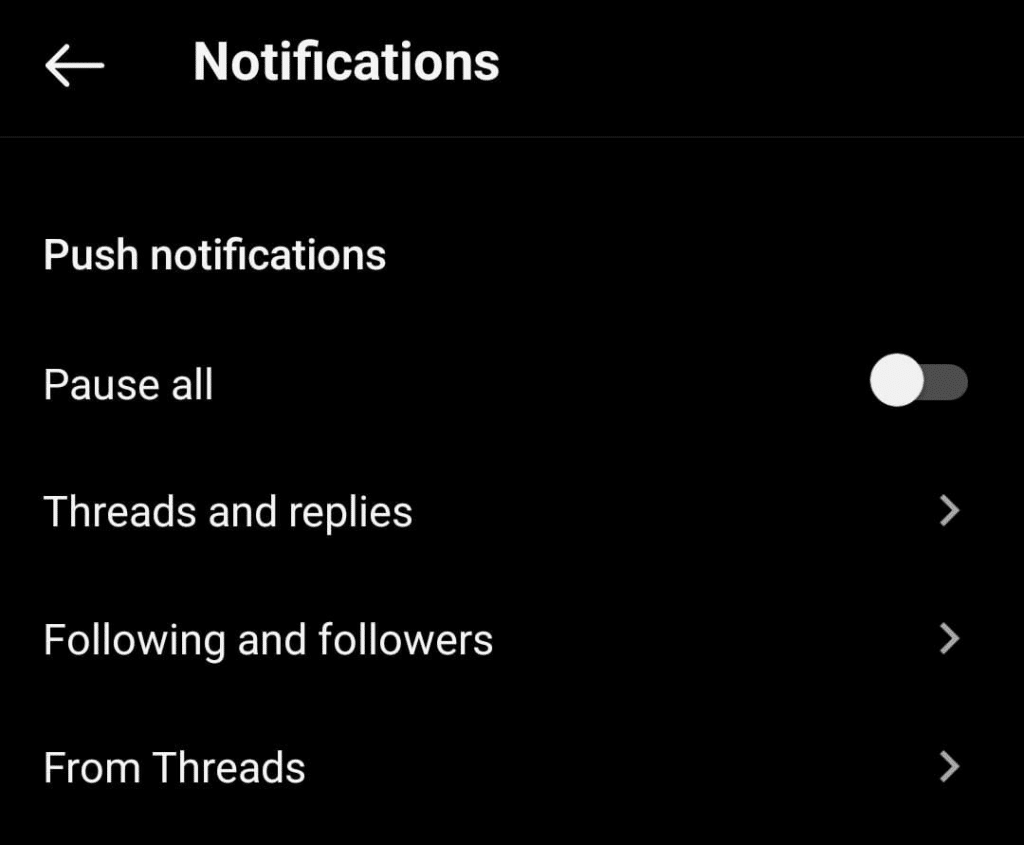 Instagram Threads Post Notification Settings