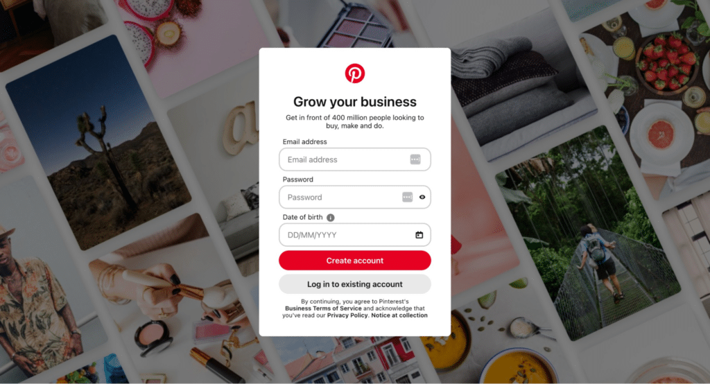 create pinterest account