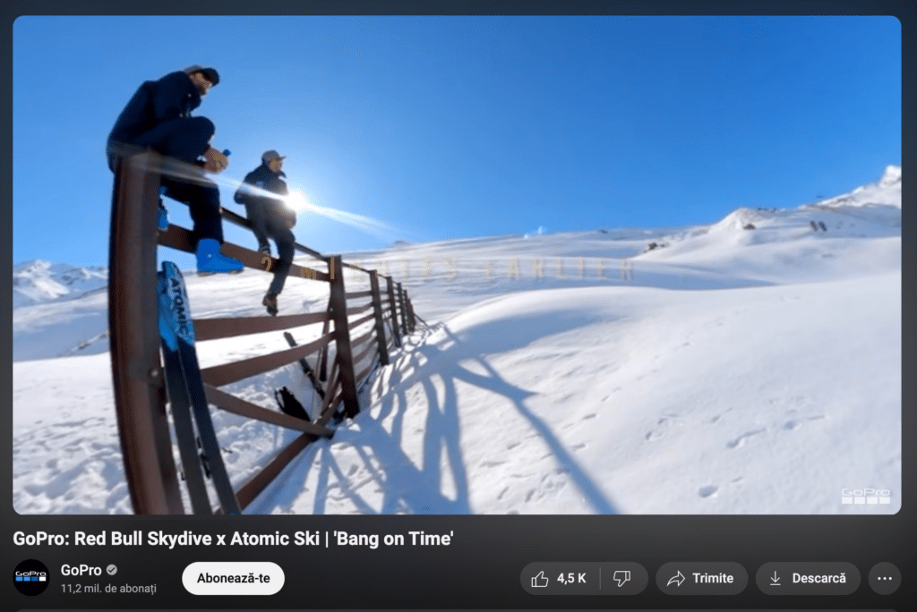 screenshot of go pro and redbull partnership video