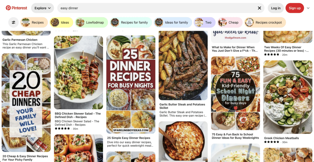 Pinterest explore dashboard