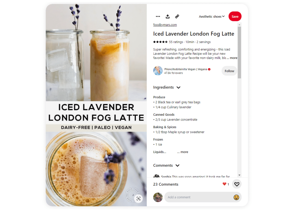 Pinterest post about tea recipes