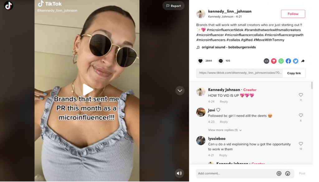 Influencer Collaboration TikTok Post