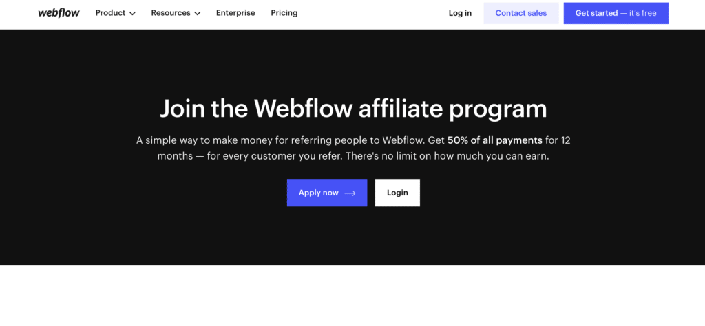 Webflow Affiliate Program