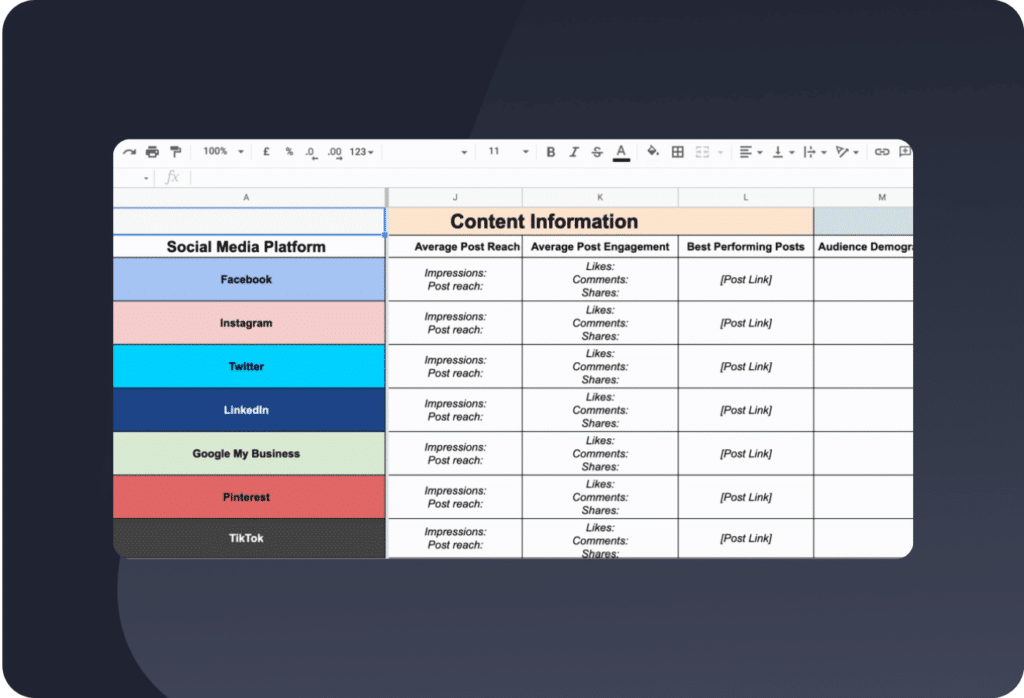 Social media audit template