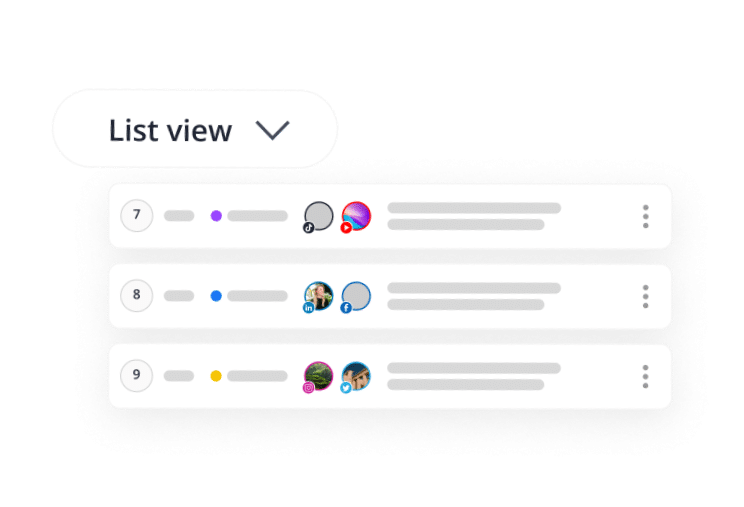 SocialBee list schedule view