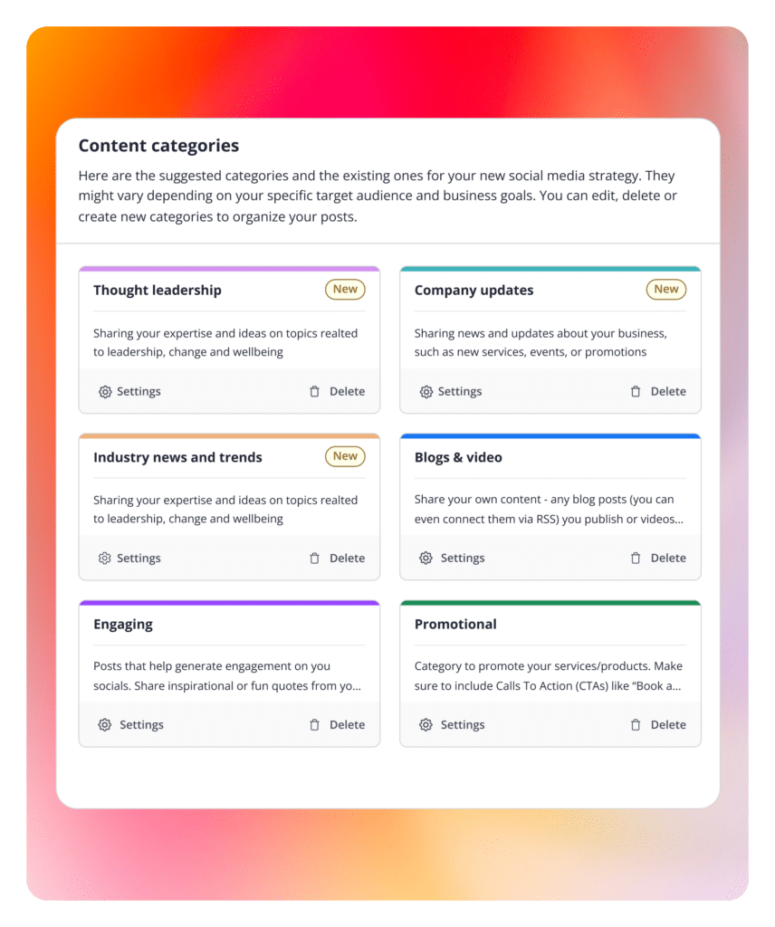 SocialBee social media copilot content categories