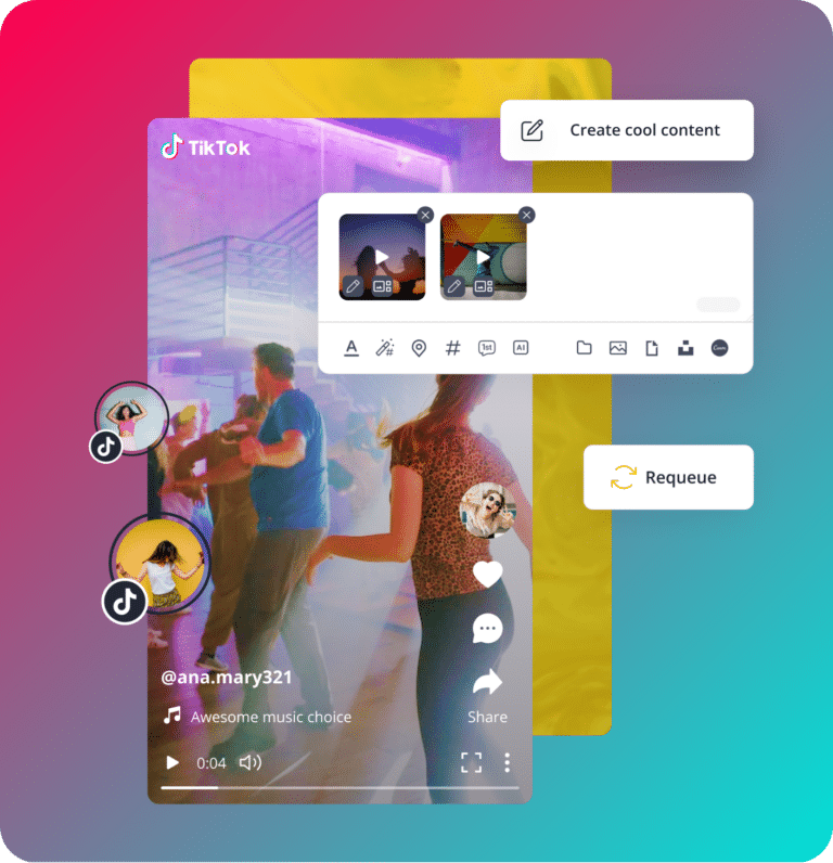 SocialBee's AI caption generator for TikTok