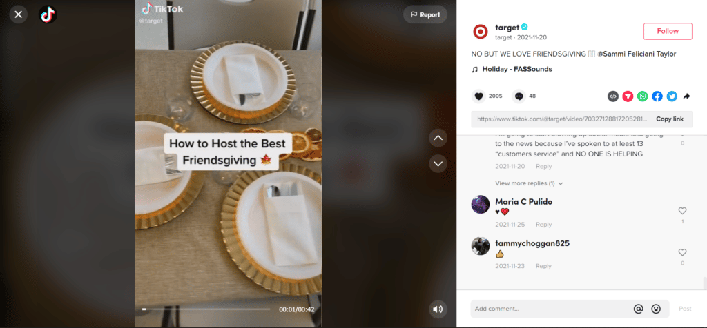 Target Friendsgiving Social Media Video