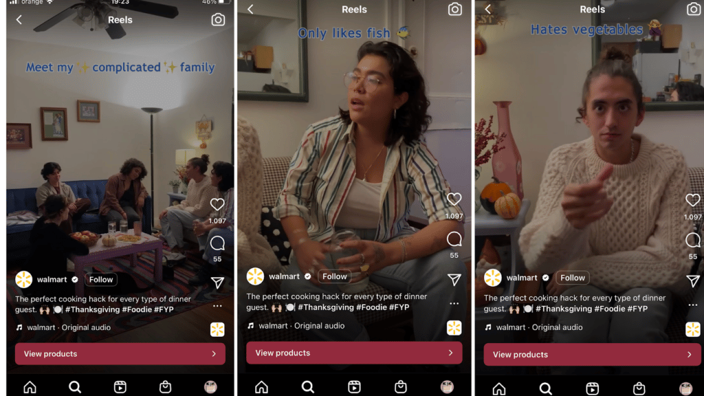 Walmart Thanksgiving Reel Example
