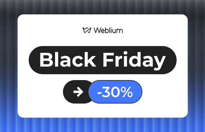 Weblium black friday banner 2023